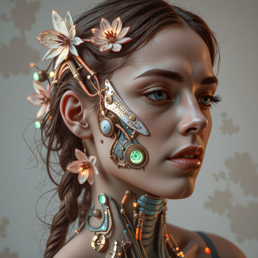 Biopunk person, with futuristic bioluminescent accents, with an emphasis on the blurring of lines between living tissue and artificial constructs. A biological engineering aesthetic with a focus on symbiotic relationships between organic and synthetic elements.  <lora:peeps/Emma Watson-000052.safetensors:1.0>,  <lora:flux_trainer/fluxPunk_v12_rank16_bf16>,  <lora:flux/ARTifacts>,  <lora:flux/flux_realism_lora>,