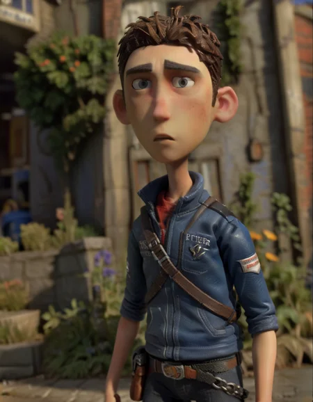 stopmotion, Ryder Blackthorn character tilt-shift <lora:STOPMO_2.0_RC:1.0>