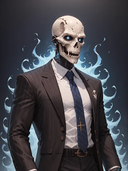 (score_9, score_8_up), score_7_up, 1boy, Highly detailed RAW color Photo, shirt, long sleeves, jewelry, jacket, upper body, earrings, necktie, collared shirt, hand up, necklace, black jacket, gradient, black nail polish, gradient background, tattoo, glowing, formal, ring, suit, cross, mask, skull mask, spikes, black suit, metallic texture, blue theme, blue fire, multiple rings, hand tattoo, simple background, dark blue background, blue theme, gorgeous details, depth perception, backlighting, photorealistic, breathtaking scenery, perfectly rendered reflections, detailed clothing,
dark lighting, dof, depth of field, realistic, dark background, CINE, blue embers, low-key,
<lora:unholy-000009:0.8> <lora:CINE-000008:0.4>
<lora:sinfully_stylish_SDKL:0.5> <lora:xl_more_art-full_v1:0.4> <lora:zavy-cntrst-sdxl:0.7> <lora:Gas_mask-000009:0.4><lora:hand 4:0.5>