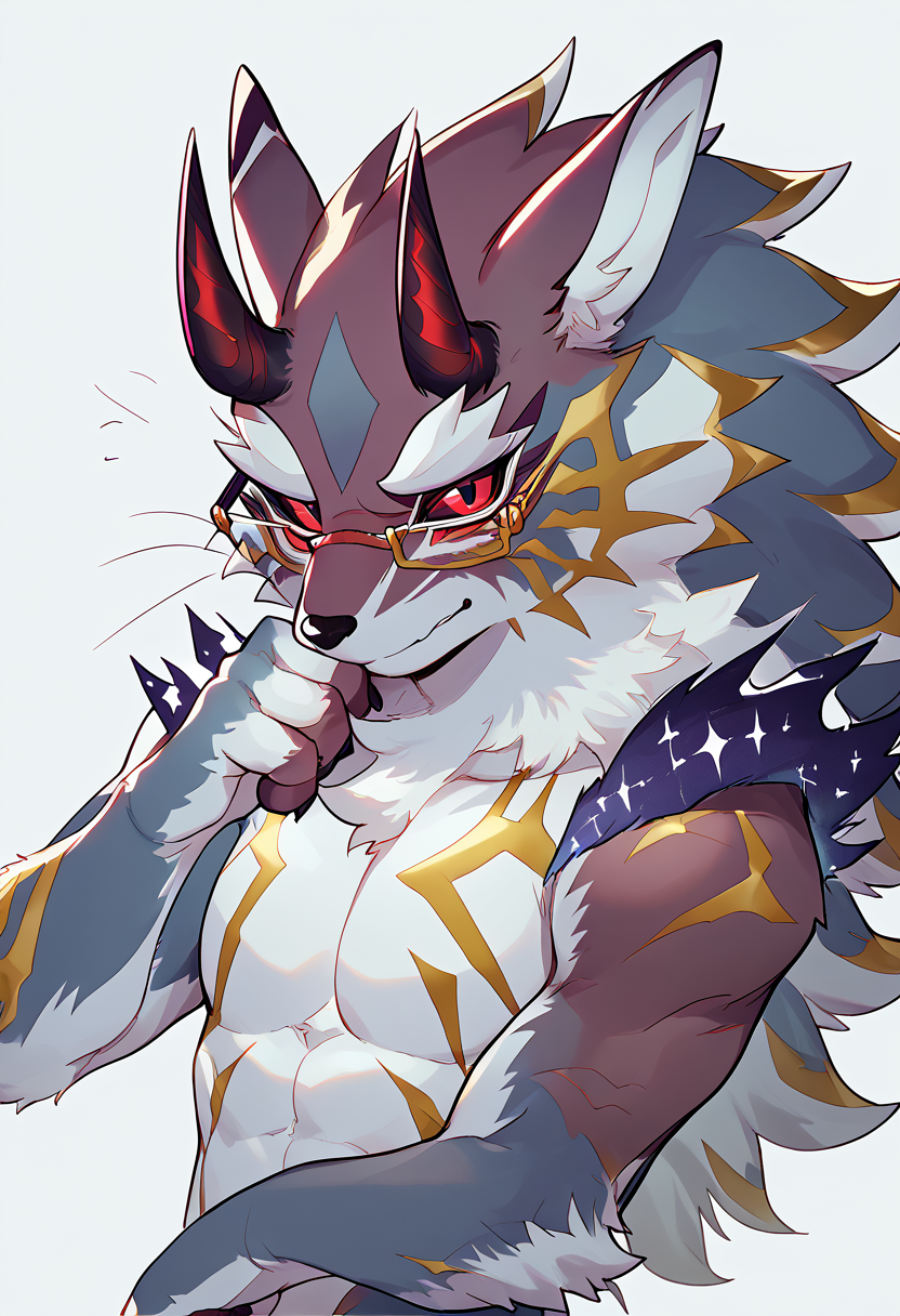 score_9, score_8_up, score_7_up, high quality, hires, solo, bael, housamo, tokyo afterschool summoners, furry, red sclera, naked glasses, shy, looking at viewer, <lora:Bael_TAS_Housamo:1>, <lora:add-detail-xl:2>
