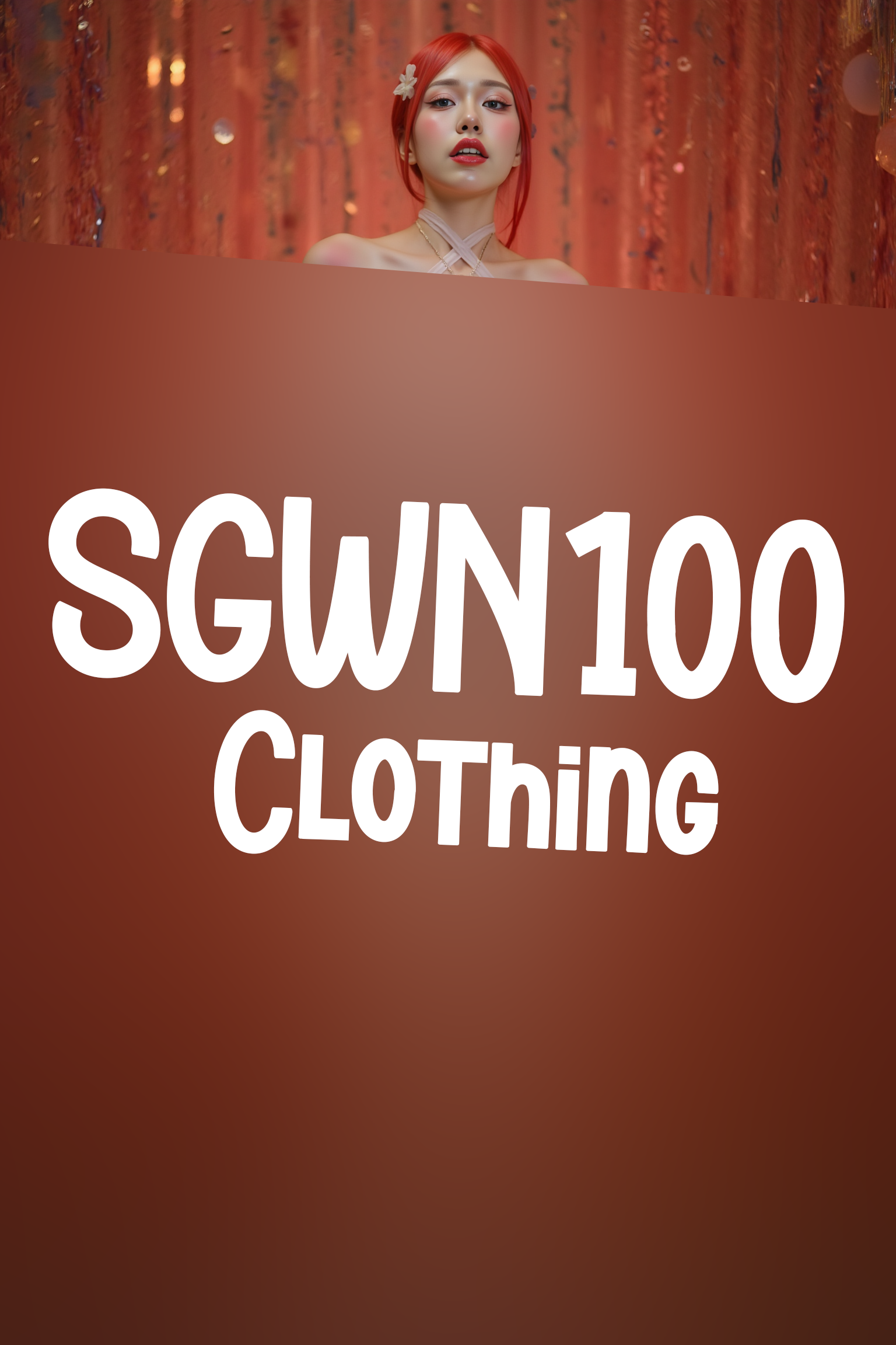 A professional, high-resolution image of a young woman is posed standing in a natural S-curve in the body silhouette. This classic posing technique creates visual interest and a sense of elegance.

She is wearing a SGWN100Clothing. Her makeup is dramatic, with dark eyeliner and bold, glossy pink lips. 

The lighting features a high-contrast, monochromatic white color scheme that creates a moody, intimate atmosphere. 

The photography technique uses what appears to be soft lighting to create a glamorous effect, with careful attention to highlighting contours while maintaining the dominant light brown color scheme throughout the frame.

The overall aesthetic combines elements of fashion photography, traditional Asian visual motifs, and contemporary boudoir styling. The dramatic light brown lighting creates a cohesive visual theme that ties all elements of the composition together.

The white light emit on her to show her feature.