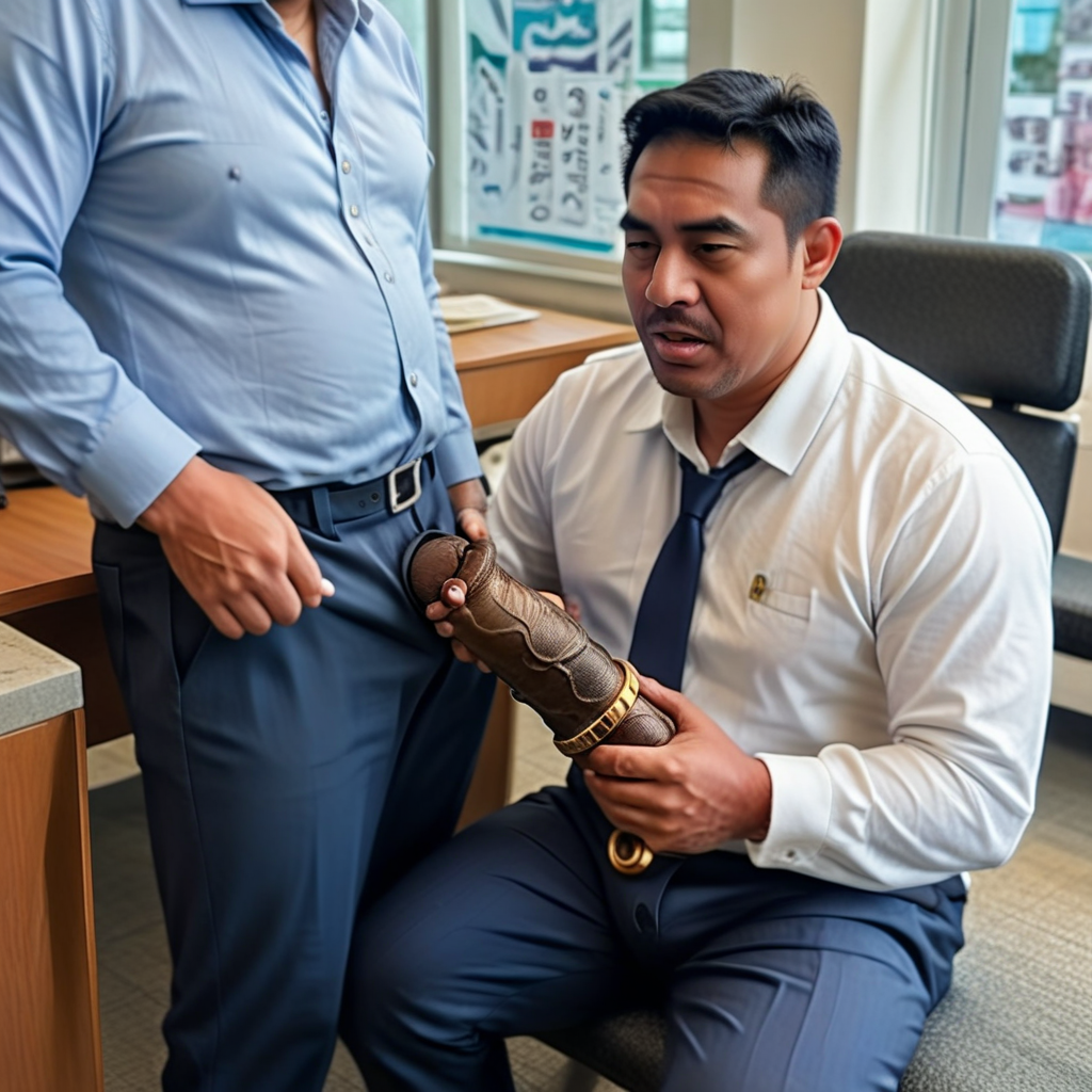 realistic photograph of a malay father, politician, exposing his thick equinecock, male focus only,