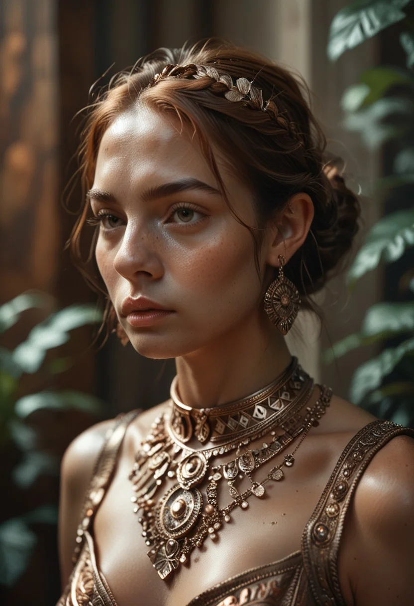 Score_9, score_8_up, score_7_up, Detailed copper and bronze jewelry set with fine craftsmanship