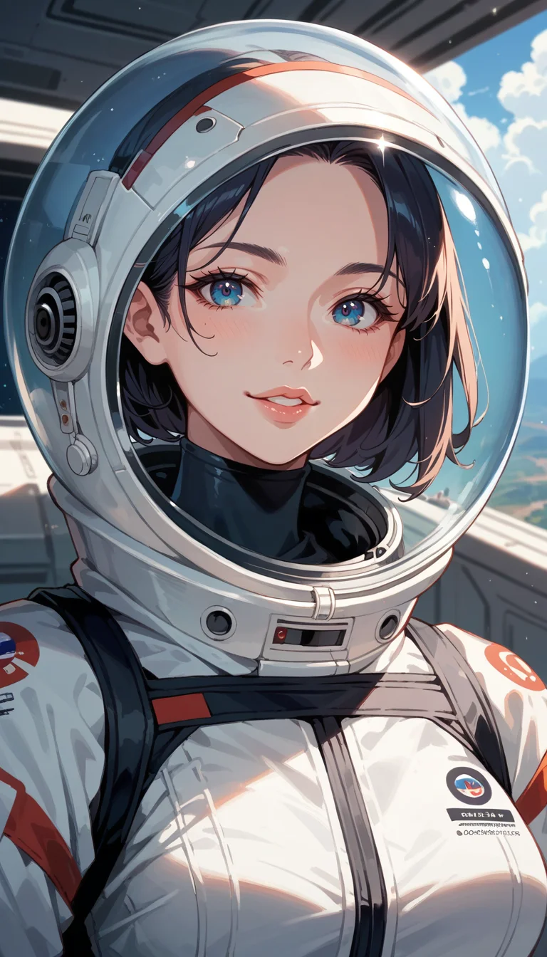 score_9, score_8_up, score_7_up, Anime Style, Portrait, girl, astronaut, cute, seductive, innocent, light smile:0.3, plump lips, slender body, high detailed futurist spacesuit, textured clothing, lunar landscape background, depth of field, dynamic angle, fashion photography, sharp, hyperdetailed:1.15