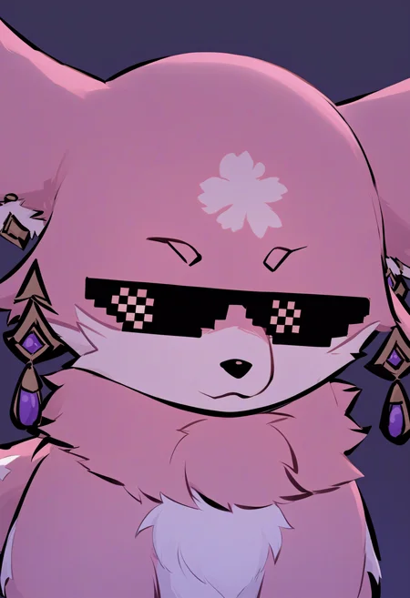 YaeMikoFox, earrings, <lora:YaeMikoFoxXL:1>, no humans, masterpiece, best quality,  <lora:DealWithIt:1> IncrsXLDealWithIt, sunglasses,
