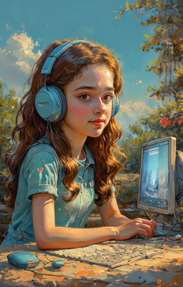 masterpiece,best quality,<lora:tbh5-sdxl:0.9>,illustration, tech genius teenage girl