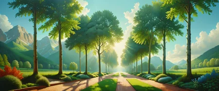 hyper realistic and highly detailed landscape by (amandine van ray:1.2) and (david hockney:1.2), geometric, symmetrical, heavenly, dappled sunlight, dramatic sky, serene, tranquil, picturesque scenery, quaint, gorgeous, beautiful, highly aesthetic <lora:midjourney_mimic-xl-by_andrexsel:0.5> <lora:more_artful-xl:0.5> <lora:envybetterhiresfixxl01-xl:0.0:hr=1.0>
