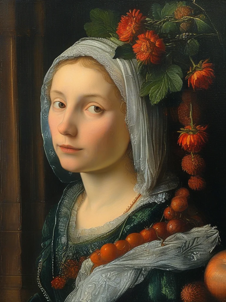 masterpiece,best quality,oil painting ,still life,<lora:tbh107-sdxl-dim64:1>,style of Albrecht Altdorfer