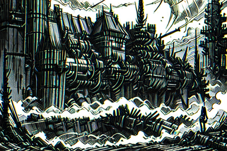 highly insanely detailed, masterpiece, top quality, best quality, highres, 4k, 8k, RAW photo, (very aesthetic, beautiful and aesthetic),  
tsutomu nihei,nihei_tsutomu,blame!,blame gakuen!,abara,TNstyle,sidonia_no_kishi,(sidonia \(ship\),lab,deep horizon),concrete walls,metal walls,bones,air conditioner,tentacles,steam,fog,mist,foggy,smoke,clouds,ventilation fan,ventilation shaft,gauna,gauna mech,light particles,machinery,fence,buildings,lantern,cables,tubes,industrial pipes,toha heavy industries,drainpipe,bridge,dark sky,black sky,letterboxed,wire,walkway,dome,star \(sky\),starry sky,cyberpunk,dystopia,destroyed,no human,empty,biomachine,bioluminescence,decrepit,blm,flock,open space,science fiction,vast scenery,perspective, 
<lora:ABARA:0.7>, 
(1girl:1.3), 
solo focus, 
camo green background,âââ
