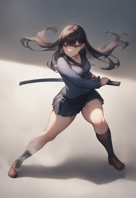 1girl, <lora:sdxl2-flat2-512b:-1>,medium breasts,school uniform,
<lora:iaidou_XL_v1:0.8>iaidow,weapon, katana, holding sword, ready to draw, sheathed, unsheathing, scabbard, fighting stance, battoujutsu stance,
dutch angle, full body, looking up, kubrick stare, comiket, closed mouth,
masterpiece, best quality, very aesthetic, absurdres