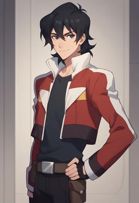 score_9, score_8_up, score_7_up, source_anime, highly detailed,
keith, 1boy, solo, male focus, fingerless gloves, gloves, hand on hip, black hair, black eyes, medium hair, jacket, smile, belt, pouch, upper body,
indoor, aerospace base