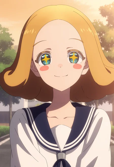 <lora:Hiyori_Himejima-pony_v1.0:1>,
Hiyori Himejima, solo, school uniform, blush stickers, +_+, smile, outdoors, serafuku, looking at viewer, upper body, collarbone, tree, closed mouth, sailor collar