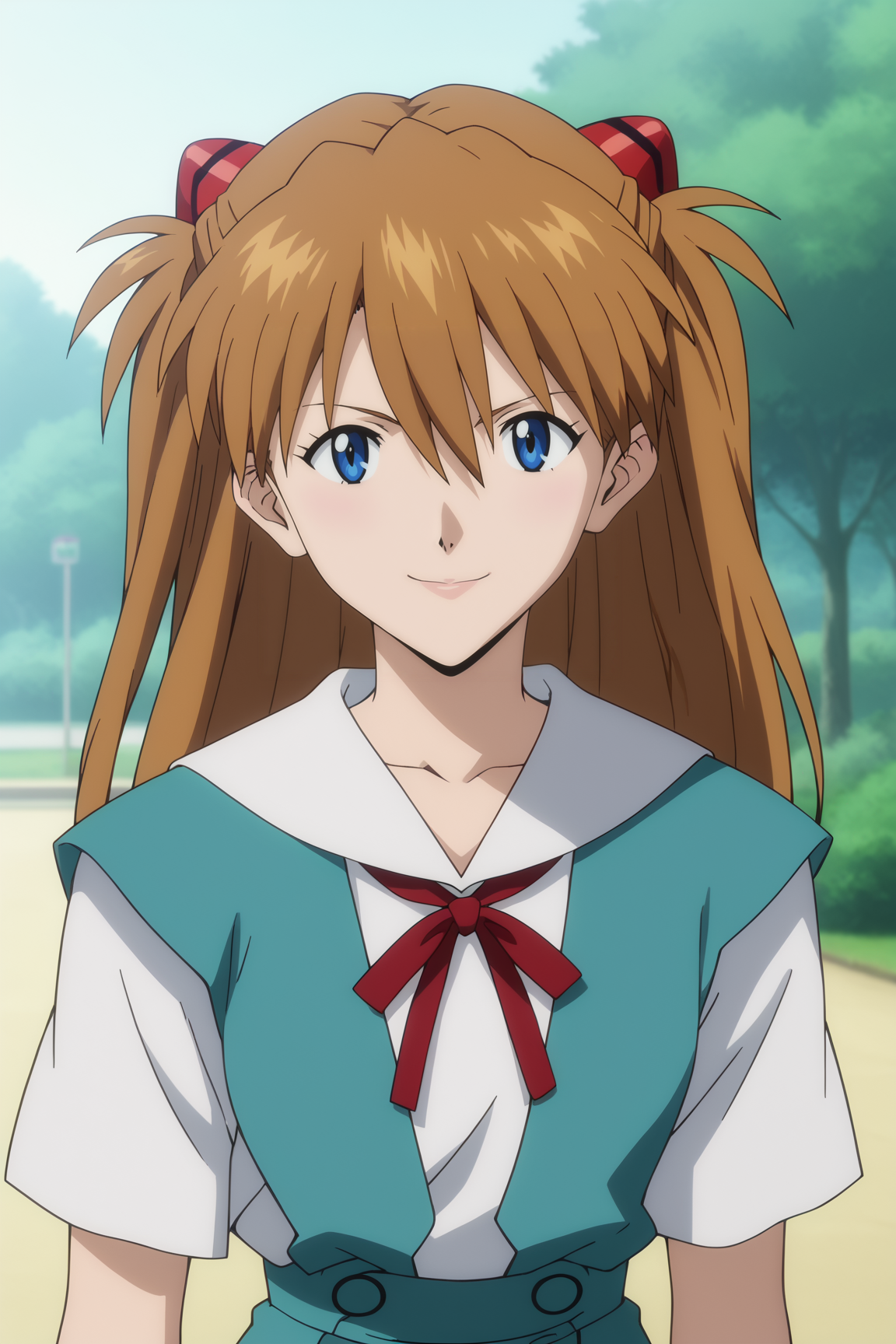 score_9, score_8_up, score_7_up, source anime, prefect lighting, very aesthetic, BREAK, anime coloring, anime screencap,
<lora:asuka_rebuild_v1-pony6:1>, 1girl, souryuu asuka langley, rebuild of evangelion, blue eyes, brown hair, interface headset, 
tokyo-3 middle school uniform, upper body, outdoors, 
BREAK, looking at viewer, light smile, 
BREAK,