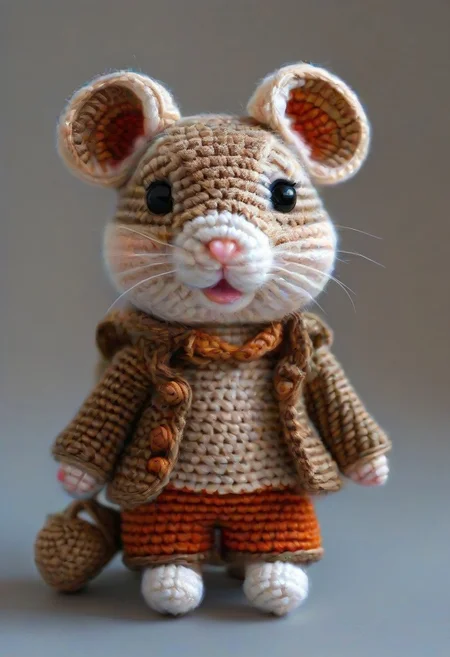 [lion:hamster:0.8], by saint exupery, crocheted style