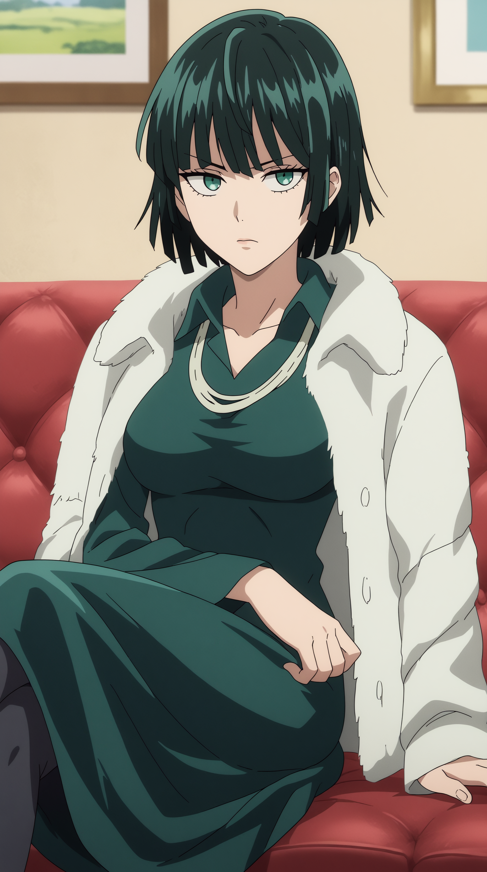 score_9, score_8_up, score_7_up,anime_source, source_anime, best background, detailed background, anime screencap, 4k, upscale,  Fubuki, Main Outfit, solo, sitting, crossed legs, couch, expressless,   <lora:JN_Fubuki_Pony:0.8>