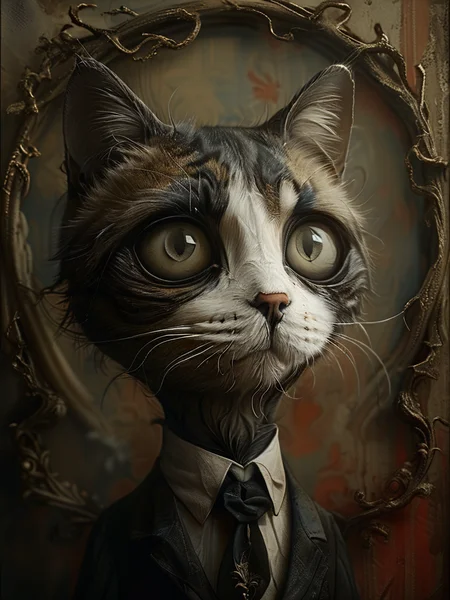 masterpiece,best quality,<lora:tbh118-sdxl:1>,portrait OF CAT,illustration,style of Anton Semenov,
