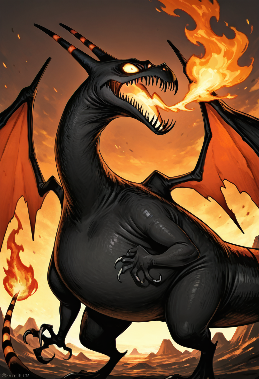 masterpiece, best quality,    <lora:NightmareDex_IXL:1.0>,   charizard,