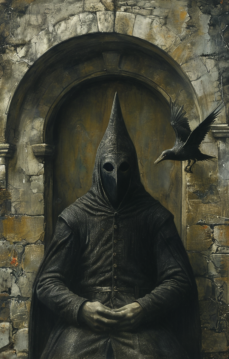 masterpiece,best quality,<lora:tbh163-sdxl:0.9>,illustration,style of Mike Worrall, Nazgul over sleeping town