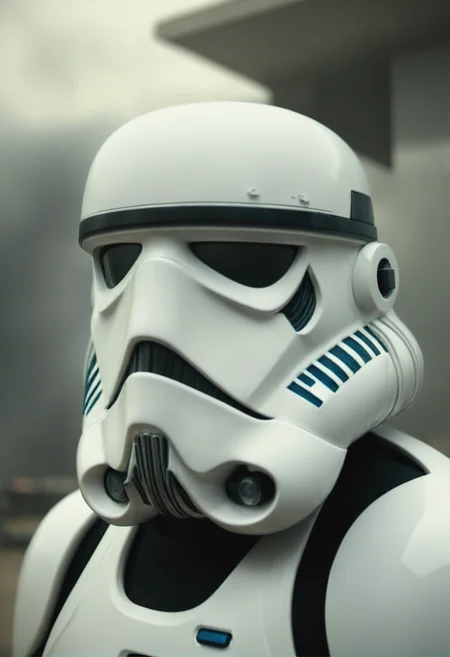 portrait of a storm trooper from a star wars movie