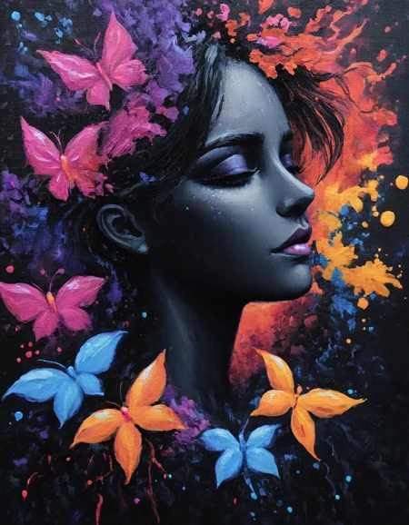 novuschroma49 style Untitled as a painting on black canvas <lora:novuschroma49 style_2:1>