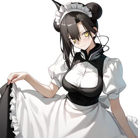 <lora:Takeuchi_Takashi_PonyXL_style_v01:1>
<lora:agent.pony:1>
score_9 , score_8_up , score_7_up , source_anime , 
masterpiece , best quality , ultra-detailed , 
BREAK
agent \(girls' frontline\), maid
1girl , woman , huge breasts , light smile , light blush , ((medusa (fate)):0.5)  , 
long black hair  , maid dress ,  
hidden hand