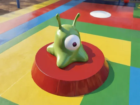 A photo of (A pokemon playground ) with ((a brain slug attached to them)) <lora:SDXL-BrainSlug-Lora:1>, Very detailed, clean, high quality, sharp image, Eric Wallis
