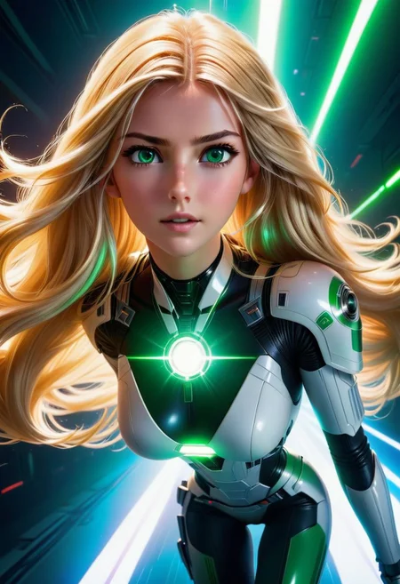 score_10,score_9, score_8_up, score_7_up, score_6_up, score_5_up, (masterpiece), 8k, very wide shot, volumetrics dtx, full length,backlit,rear lighting,light through hair,Rapunzel riding a Star Wars speeder bike,beautiful eyes, green eyes,blonde hair, highly detailed,powered futuristic necklace,motion,powerful atmosphere,absurdly long hair,windy,hair blown in the wind,messy hair,shiny hair,hair light,backlight style