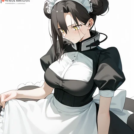 <lora:Takeuchi_Takashi_PonyXL_style_v01:1>
<lora:agent.pony:1>
score_9 , score_8_up , score_7_up , source_anime , 
masterpiece , best quality , ultra-detailed , 
BREAK
agent \(girls' frontline\), maid
1girl , woman , huge breasts , light smile , light blush , ((medusa (fate)):0.5)  , 
long black hair  , maid dress ,  
looking down