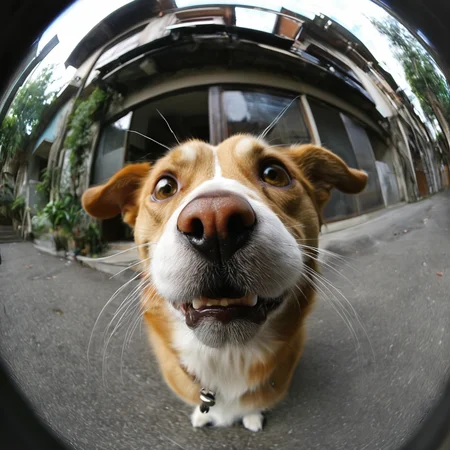 masterpiece,best quality,<lora:tbh323-sdxl:0.6>,dog in fisheye,