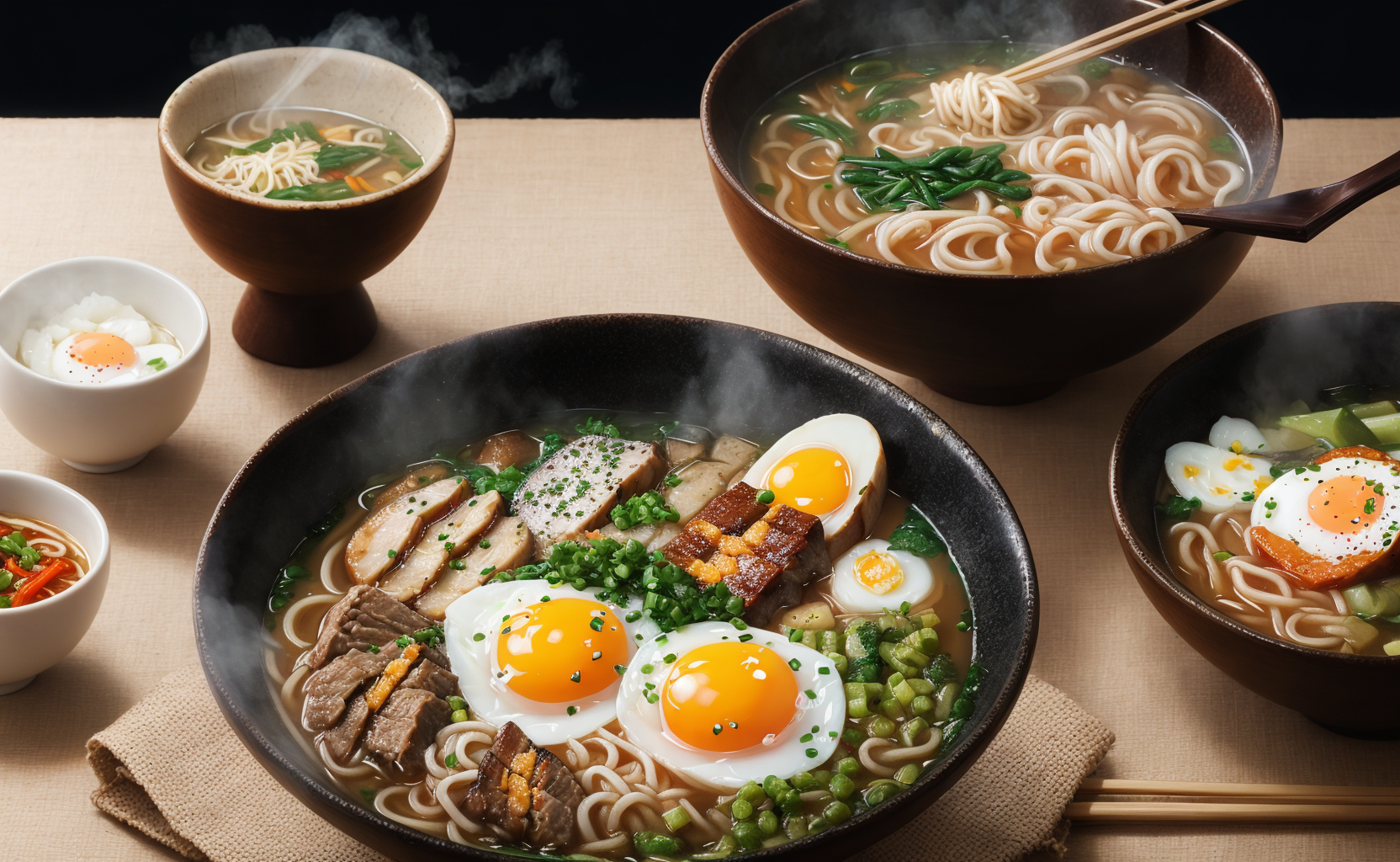 ultra detailed 8k cg, japanese ramen, chopsticks, egg, steam, boken