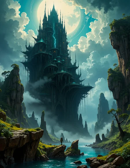 hyper realistic and highly detailed, highly dynamic cinematic panorama view, fantasy painting of the towering nightmare, outlandish, unusual, otherworldly, foreign, eldritch, digital painting, highly detailed and hyper surrealistic, perfect composition, harmonic colors, highly dramatic lighting, perfect composition, full panoramic view
<lora:artilands:0.8>