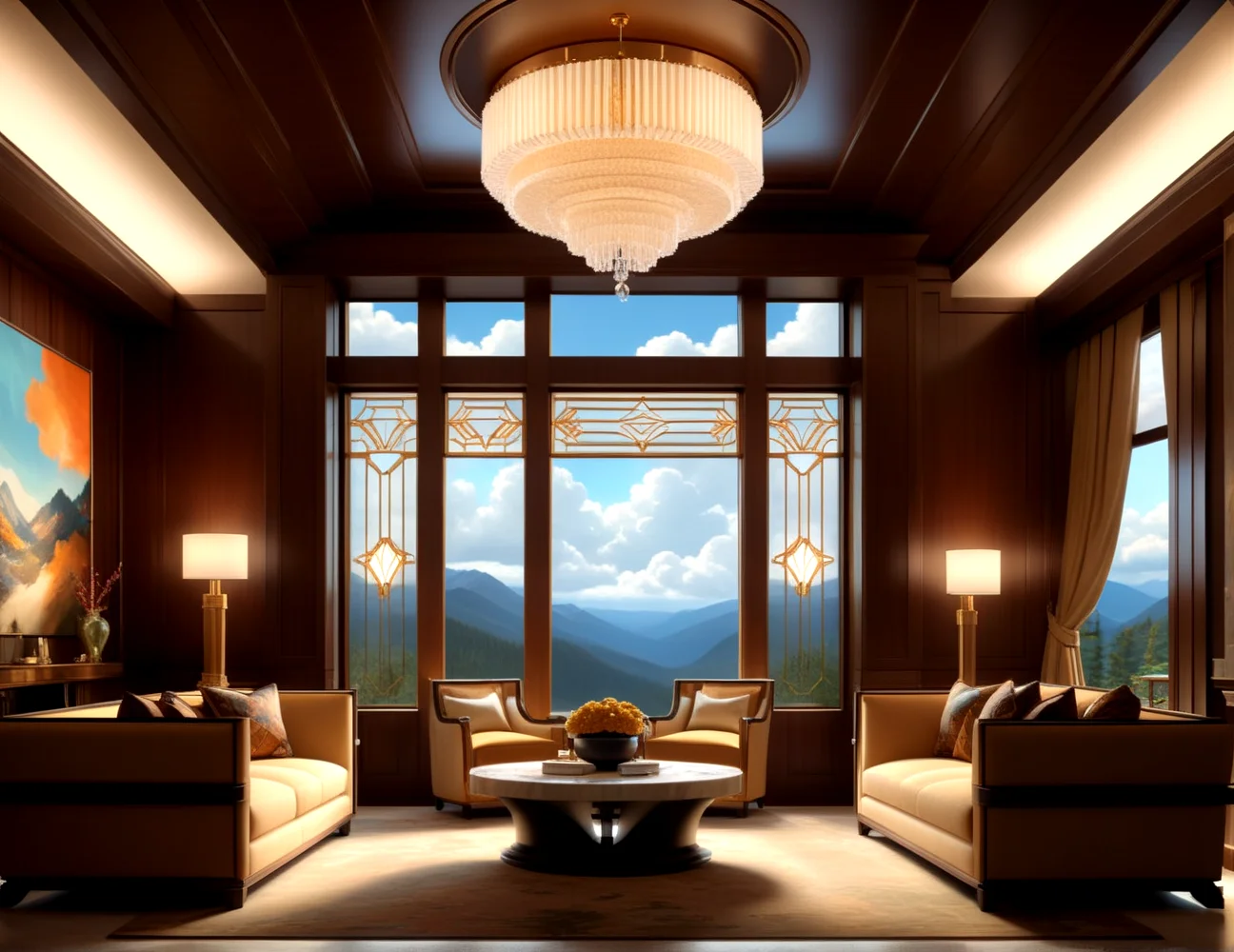 score_9, score_8_up, score_7_up,
<lora:Art_Deco_Interior_(Architecture)_(SDXL)_(AD):1> art deco, interior, architecture, interior design, marble, limestone, intricately designed (windows, doors, metals doors, ceiling, lamp, lighting, chandelier, metal wall panels, wood wall panels, ceiling panels, ), penthouse, living room, dining room, bathroom, office, bedroom, large window, fireplace, paneled ceiling, luxury,
8K, In'ei, chiaroscuro, rim lighting, perfect depth of field shot, ray tracing, 8K CGI render, beautiful, subsurface scattering, detailed fluffy anime clouds, photographic realism, soft lighting, soft shading, art by Thomas Kinkade,
BREAK zPDXL, zPDXLxxx, <lora:wowifierXL:0.2> art by mooncryptowow <lora:sdxl_lightning_8step_lora:0.4> <lora:detailed_notrigger:0.5>