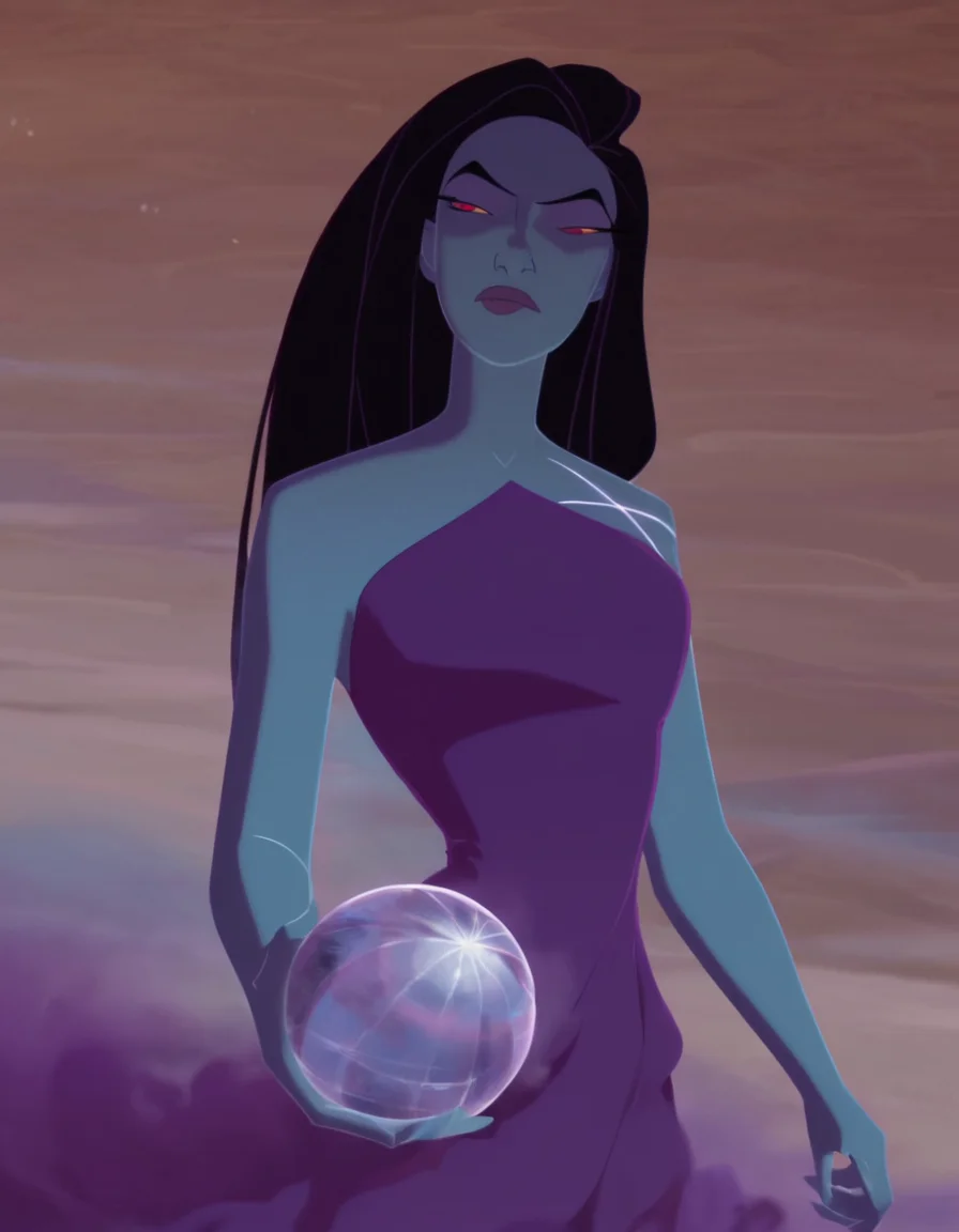 <lora:ASinbadEris_character:1> ErisXLP,, || long hair, black hair, colored skin, red eyes, blue skin,, || strapless, dress,, || anime screencap, holding earth, holding a ball of earth,  holding earth ball, water flowing down, smokey background, dramatic, cinematic,  solo,, score_9, score_8_up, score_7_up, score_6_up, score_5_up,