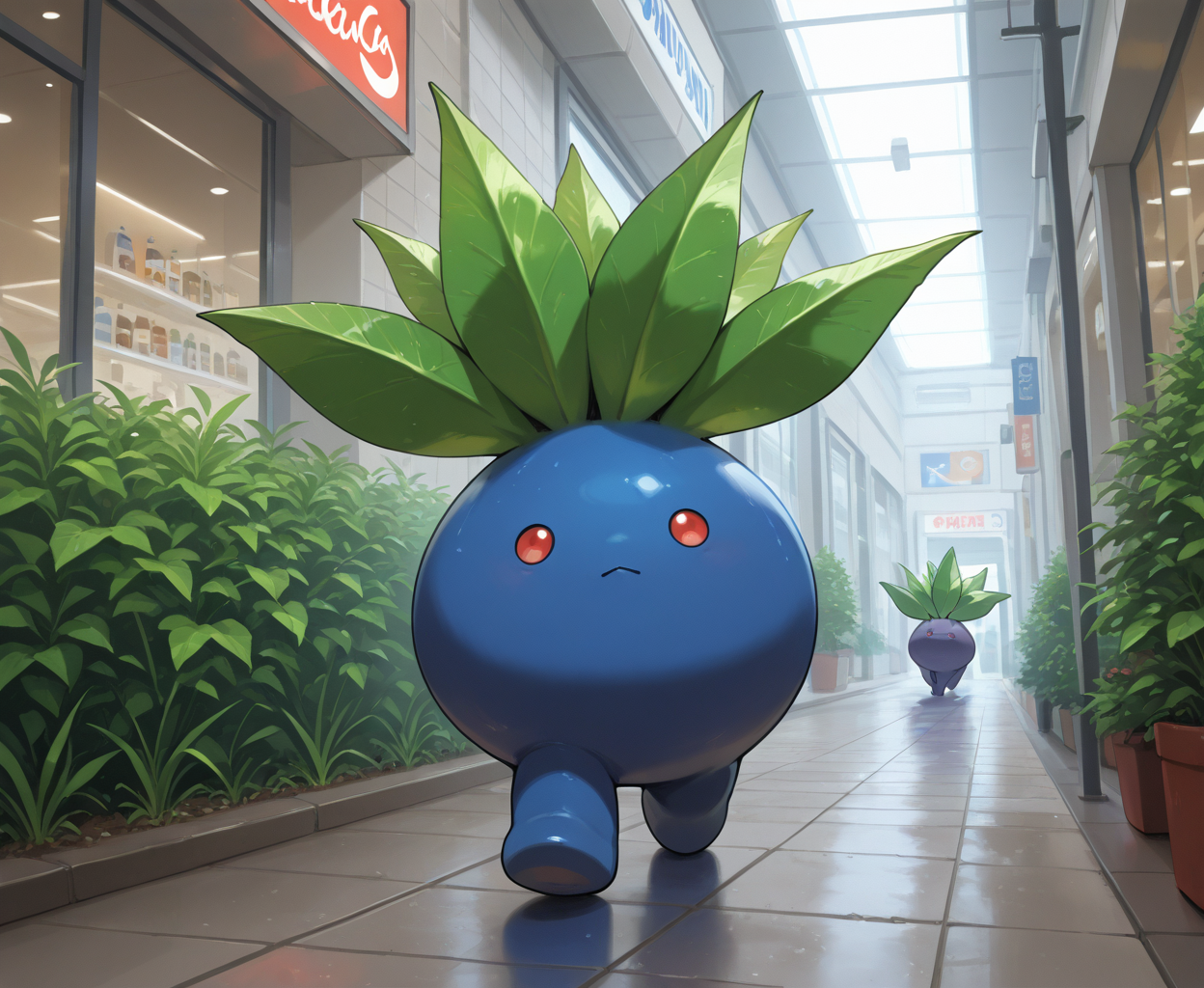 PonyScores7, source_anime,
BREAK (paralysis), (visiting santa claus at the local mall), (walking), looking at viewer,  <lora:OddishPokedexPDXL:0.8> zzOddish, full body, red eyes, grass, blueberry, pokemon, oddish, leaf, no humans, pokemon (creature), multiple oddish, 6oddish,
BREAK <lora:xl_more_art-full_v1:0.2>, <lora:aesthetic_anime_v1s:0.2>, <lora:EpicF4nta5yXL:0.2>, <lora:detailxl:0.2> detailxl, <lora:Fant5yP0ny:0.2>, best quality, amazing quality, best aesthetic, absurdres, illustration, Volumetric_Lighting, ultra-detailed, very aesthetic, intricate details, 8k, masterpiece, best_quality 
BREAK (Fisheye-shot) 
BREAK <lora:Complicated fantasy portrait - XL Pony V2.0:0.4>, <lora:HDA_Detailer:0.2>,