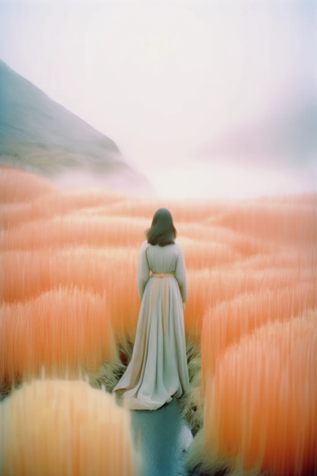 <lora:Elizabeth Gadd Style:1>Elizabeth Gadd Style - Award winning landscape photography, woman in the background, in the style of Erin Babnik and Rinko Kawauchi, photography in Kodak Portra 400