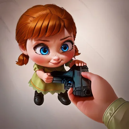 score_9, score_8_up, score_7_up, volumetric lighting,
Go do a crime, holding gun,
anna, child, blue eyes, freckles, auburn hair, twintails, short twintails, green dress,