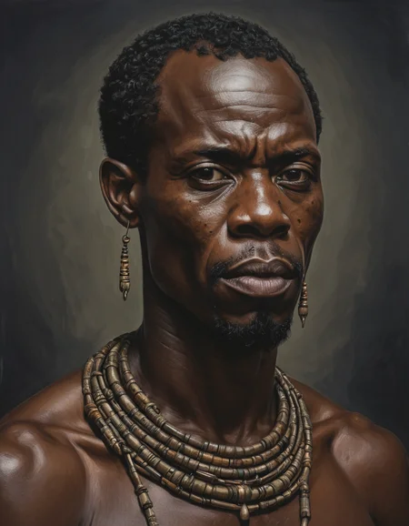 oil painting of african man,dark shot,dramatic,extremely detailed,intricate,by Greg Rutkowski