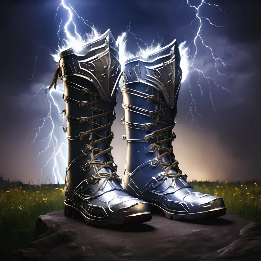 boots,(lightning),
4k,realistic,phograph,black background,simple background,game icon,<lora:game_icon_diablo_style:0.85>,