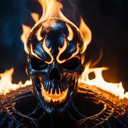 cinematic film still of <lora:Symbiote Style v2:1> detailed sharpened
johnny blaze a demonic looking fire skull with flames coming out of it Symbiote Style, shallow depth of field, vignette, highly detailed, high budget, bokeh, cinemascope, moody, epic, gorgeous, film grain, grainy