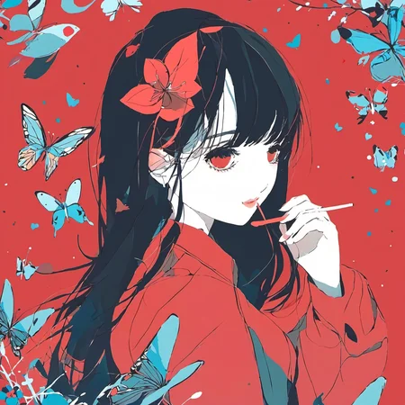 <lora:mourning_girl_xl:0.8>,1girl,red background,