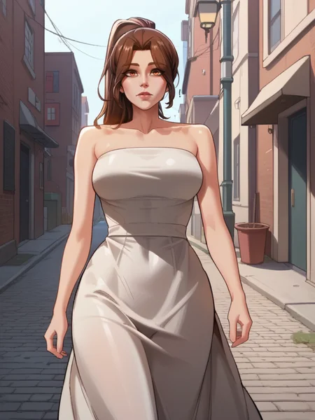 score_9, score_8_up, score_7_up, score_6_up, source_anime, <lora:neg4all_bdsqlsz_V3.5:2.0> RHyemi, 1girl, high ponytail, brown hair, brown eyes, strapless dress, tight dress, white dress, alley, walking, looking at viewer, curious, facing viewer, from front, close up
<lora:YGARyuHyemi-125reps-PROD:1>