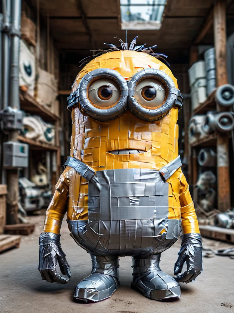 (extremely detailed CG), (best quality), minions, disney style, ral-ducttape, evil minion factory background <lora:ral-ducttape-sdxl:1>