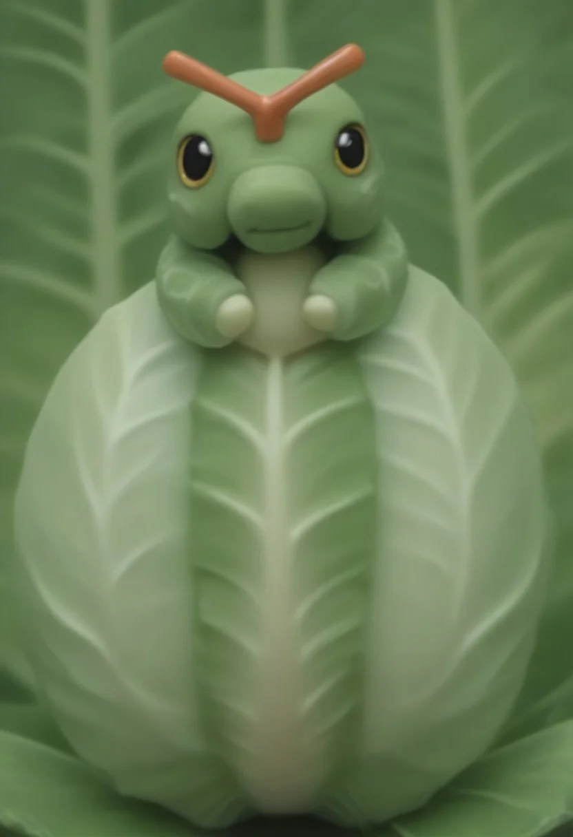 cabbage, cjdl, <lora:VegetableCabbage-PonyP-PAseer:0.95> green, (plant:1.2), (Caterpie made of cabbage:1.4), elaborate, (cinematic composition, ultra realistic:1.3), (masterpiece:1.1), best quality, intricate, extremely detailed, intricate, detailed background, OverallDetailXL, safe_pos <lora:POKEMON_CATERPIE:0.8> caterpie, pokemon_/(creature/), no humans