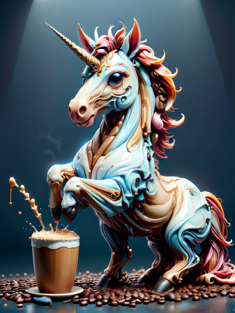 cofzee, a unicorn with coffee beans <lora:cofzee:1>