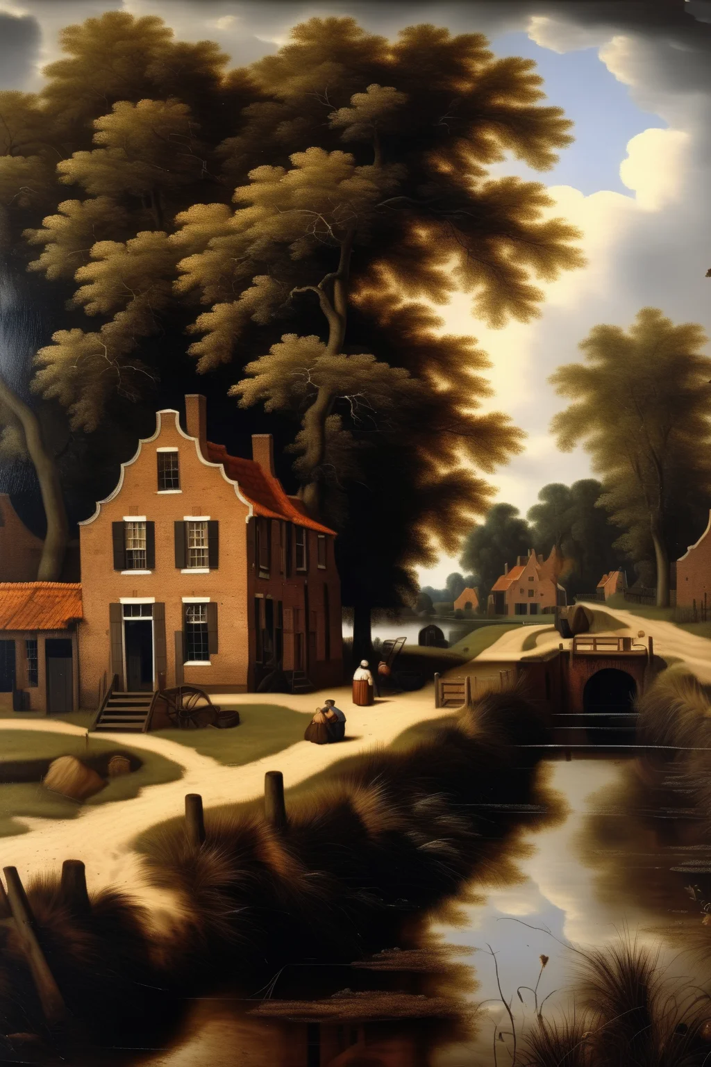 <lora:Salomon van Ruysdael Style:1>Salomon van Ruysdael Style - realistic looking painting of southern nature scenery in the style of Johannes Vermeer artwork, high quality details, Johannes Vermeer painting of southern nature