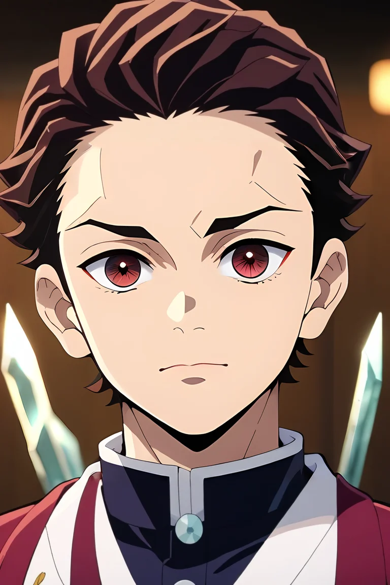 score_9, score_8_up, score_7_up, source_anime, , anime screencap, , official style, looking at viewer, , depth of field, 1boy, male focus, ruby eyes, dark brown hair,, solo, Crystal Luminance, <lora:kimetsu_no_yaiba_style_pony:0.74>, kimetsu_no_yaiba_style, <lora:sdxl_lightning_8step_lora:1>,