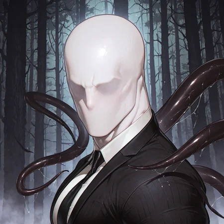 masterpiece, best quality, absurdres, newest, perfect quality, best quality, absolutely eye-catching, detailed background, intricate details, bara, 1boy, male, male focus, solo, tall, slim, faceless, no face, no eyes, no mouth, no ears, no facial features, white skin, pale skin, black suit, black tuxedo, white shirt, black tie, tentacles, black tentacles, bara, muscular, large pectorals, large biceps, looking at viewer, face close-up, portrait, side view, dark forest scenery, fog, very awa, best quality, absurdres, newest, perfect quality, detailed background, intricate details, (artist:rokudenashi:0.8), (artist:dizdoodz:0.7), (artist:gomtang:0.6)