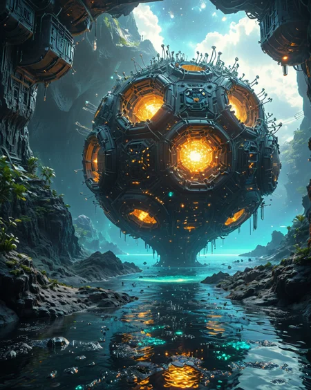 diamond matrix library with auroral-microbe rivers, Space-age ceramic hulls, fusion-reactor power hubs in black-sand-beach coves, Psionic mind-hive hives style, __LandscapeBiomechanicalBaroque/atmospheric_effects__,
<lora:extremely_detailed:0.55> extremely detailed,
<lora:Flux-XL_Scenery:0.45> flux-scenery,
<lora:add-detail-xl:0.6>,
<lora:DetailMaximizer:0.2>,
<lora:MidjourneyV6.1:0.6> midjourneyv6.1,
<lora:Dream Scenery XL:0.5> Dream Scenery,
detailxl