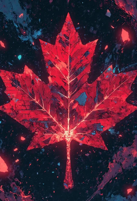 . Solar Collection Maple
"Mh1$AgThS2
Canada has deployed a massive solar collection array in geostationary orbit, its panels arranged in a perfect three-dimensional maple leaf of energy harvesting technology. Viewed through a 400mm super-telephoto lens from lunar distance, the scene isolates this engineering wonder against the distant Earth. The solar maple leaf appears as a vast network of ruby-red panels optimized to collect specific wavelengths while reflecting the distinctive national color. The array's thickness varies with collection capacity—densest at the central veins where power transmission equipment creates a spine of technological complexity, and thinner at the lobes where pure collection surface is prioritized. The territories mapped within this orbital Canada glow with energy management activity, with visible power beams connecting the array to receiving stations in corresponding provinces below. Maintenance drones move across the structure's surface in coordinated patterns that mimic maple seeds falling, their work creating brief flashes of technical light. The array rotates to track optimal solar exposure, its movement creating a subtle motion blur that emphasizes the maple leaf's distinctive shape against the starfield backdrop.
The entire composition bathes in the reflected red glow of specialized solar technology—Canada reimagined as a nation that has claimed its distinctive place in orbit