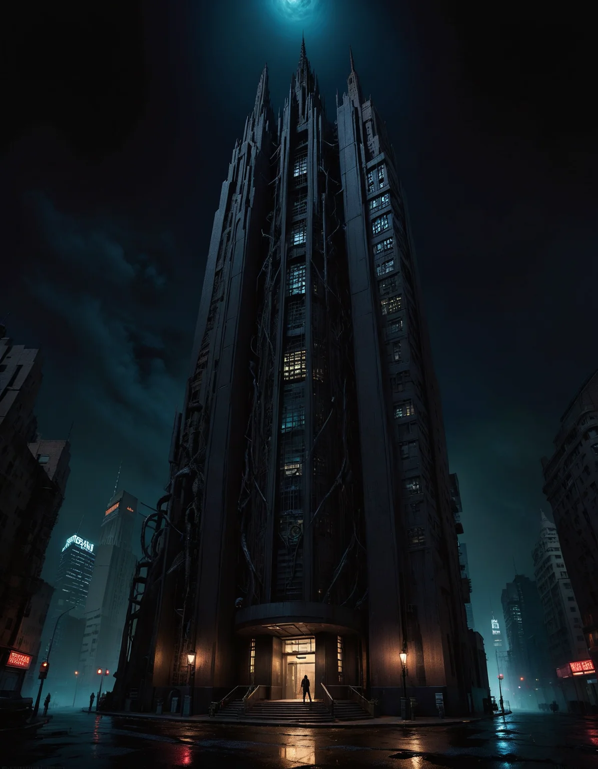 hyper realistic and highly detailed, a complex science fiction skyscraper , inspired by (Jean Paul Gaultier:1.2) and (Albert Gleizes:1.1) , Horror-themed, Eerie, unsettling, dark, spooky, suspenseful, grim, highly detailed, , bold lines, award winning, limited color palette, high contrast, depth of field, (intricate details, masterpiece, best quality:1.4), dramatic lighting, beautiful composition, looking at viewer, dynamic pose
<lora:quality1:0.7> <lora:SDXL_black_and_color_Sa_May:0.8> dark, black and color <lora:SexyConiAI:0.7> sexyai <lora:- SDXL - vntblk_vanta_shapes_V1.0:0.7> vntblk, black, dark, background